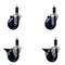 Service Caster 3.5'' Solid Poly Wheel Swivel 1-1/8'' Expanding Stem Caster Set 2 Brakes, 4PK SCC-EX20S3514-SPUS-2-PLB-2-118 - alternate 1